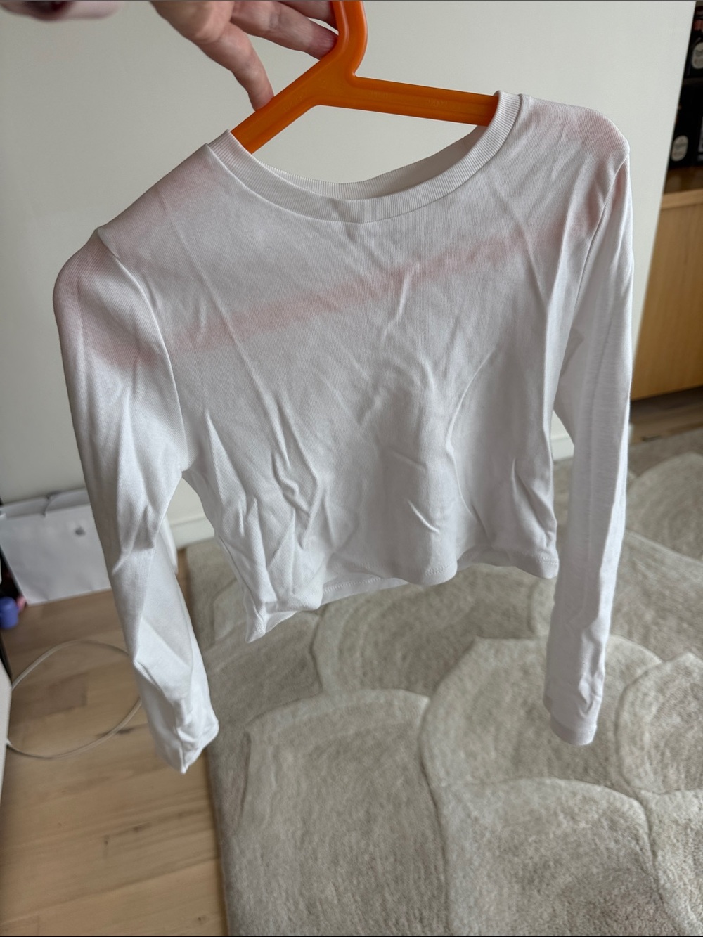 Zara White Long-Sleeve Crop Top
